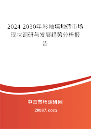 2024-2030年彩釉墙地砖市场现状调研与发展趋势分析报告