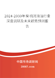 2024-2030年柴机润滑油行业深度调研及未来趋势预测报告