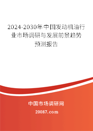 2024-2030年中国发动机油行业市场调研与发展前景趋势预测报告