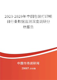 2023-2029年中国包装打印项目行业数据监测深度调研分析报告