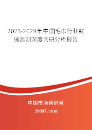 2023-2029年中国毛巾行业数据监测深度调研分析报告