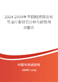 2024-2030年中国粗硫酸盐松节油行业研究分析与趋势预测报告