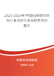 2023-2029年中国电解镀锌钢板行业调研与发展趋势预测报告