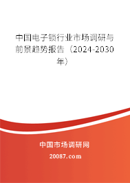 中国电子锁行业市场调研与前景趋势报告（2024-2030年）