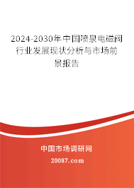 2024-2030年中国喷泉电磁阀行业发展现状分析与市场前景报告