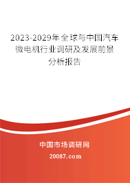 2023-2029年全球与中国汽车微电机行业调研及发展前景分析报告