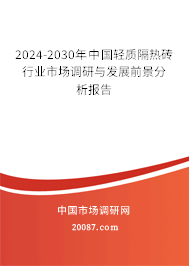 2024-2030年中国轻质隔热砖行业市场调研与发展前景分析报告