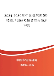 2024-2030年中国盐酸西替利嗪市场调研及投资前景预测报告