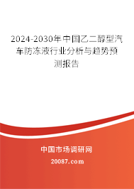 2024-2030年中国乙二醇型汽车防冻液行业分析与趋势预测报告