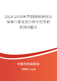 2024-2030年中国爆破器材运输车行业发展分析与前景趋势预测报告