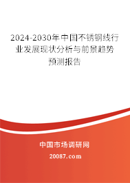 2024-2030年中国不锈钢线行业发展现状分析与前景趋势预测报告