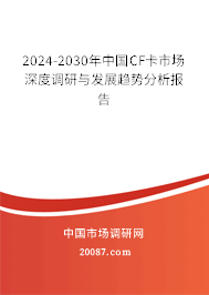 2024-2030年中国CF卡市场深度调研与发展趋势分析报告