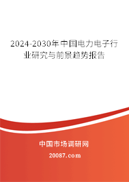 2024-2030年中国电力电子行业研究与前景趋势报告