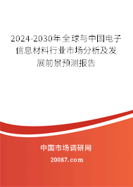 2024-2030年全球与中国电子信息材料行业市场分析及发展前景预测报告