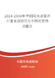 2024-2030年中国毫米波雷达行业发展研究与市场前景预测报告