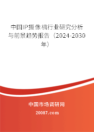 中国IP摄像机行业研究分析与前景趋势报告（2024-2030年）