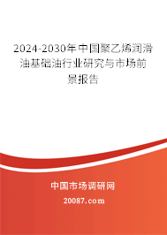 2024-2030年中国聚乙烯润滑油基础油行业研究与市场前景报告