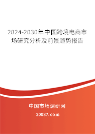 2024-2030年中国跨境电商市场研究分析及前景趋势报告