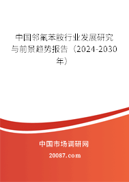 中国邻氟苯胺行业发展研究与前景趋势报告（2024-2030年）