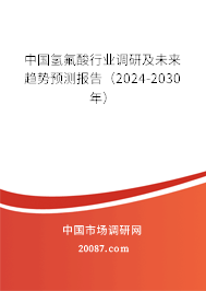 中国氢氟酸行业调研及未来趋势预测报告（2024-2030年）