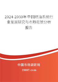 2024-2030年中国燃油系统行业发展研究与市场前景分析报告