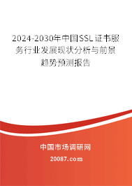 2024-2030年中国SSL证书服务行业发展现状分析与前景趋势预测报告