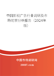 中国影视广告行业调研及市场前景分析报告（2024年版）