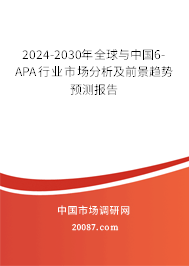 2024-2030年全球与中国6-APA行业市场分析及前景趋势预测报告