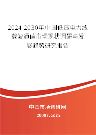 2024-2030年中国低压电力线载波通信市场现状调研与发展趋势研究报告