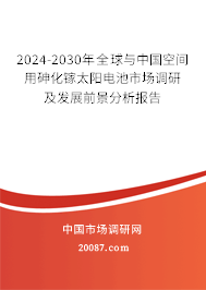 2024-2030年全球与中国空间用砷化镓太阳电池市场调研及发展前景分析报告