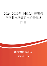 2024-2030年中国会计师事务所行业市场调研与前景分析报告