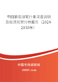 中国狼毫湖笔行业深度调研及投资前景分析报告（2024-2030年）