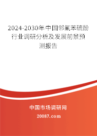 2024-2030年中国邻氟苯硫酚行业调研分析及发展前景预测报告