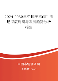 2024-2030年中国美标阀门市场深度调研与发展趋势分析报告