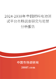 2024-2030年中国燃料电池测试平台市场调查研究与前景分析报告