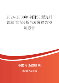 2024-2030年中国SC型光纤跳线市场分析与发展趋势预测报告