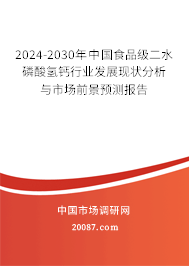 2024-2030年中国食品级二水磷酸氢钙行业发展现状分析与市场前景预测报告