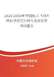 2024-2030年中国私人飞机市场现状研究分析与发展前景预测报告