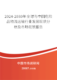 2024-2030年全球与中国危险品物流运输行业发展现状分析及市场前景报告