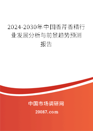 2024-2030年中国香芹香精行业发展分析与前景趋势预测报告