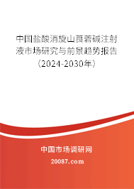 中国盐酸消旋山莨菪碱注射液市场研究与前景趋势报告（2024-2030年）