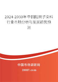 2024-2030年中国阳离子染料行业市场分析与发展趋势预测