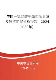 中国一氯醋酸甲酯市场调研及投资前景分析报告（2024-2030年）