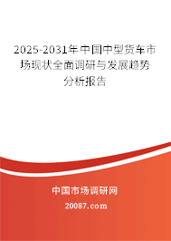 2025-2031年中国中型货车市场现状全面调研与发展趋势分析报告 2025-2031年中国中型货车市场现状全面调研与发展趋势分析报告