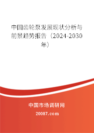 中国齿轮泵发展现状分析与前景趋势报告（2024-2030年）