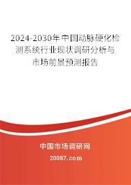 2024-2030年中国动脉硬化检测系统行业现状调研分析与市场前景预测报告