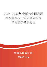 2024-2030年全球与中国高压细水雾系统市场研究分析及前景趋势预测报告