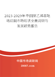 2023-2029年中国聚乙烯基吡咯烷酮市场现状全面调研与发展趋势报告