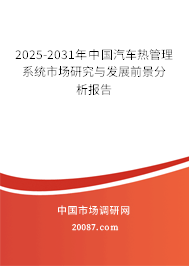 2025-2031年中国汽车热管理系统市场研究与发展前景分析报告 2025-2031年中国汽车热管理系统市场研究与发展前景分析报告