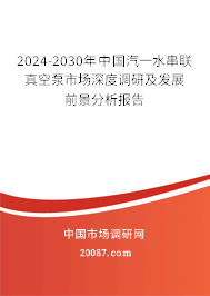 2024-2030年中国汽一水串联真空泵市场深度调研及发展前景分析报告